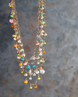 Winter Thaw  Opal Dangle Chain Necklace WT53