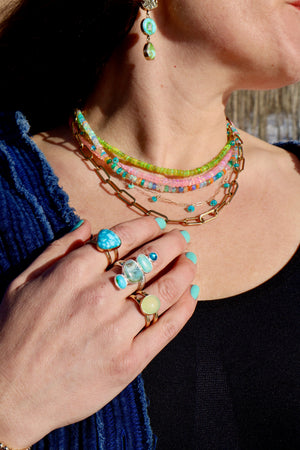 Blue Winter Thaw Opal Necklace wt39
