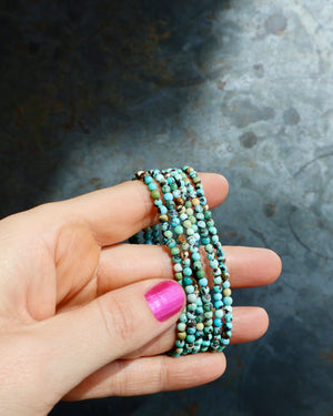 Turquoise Gold Fill Bead Stretch Bracelet