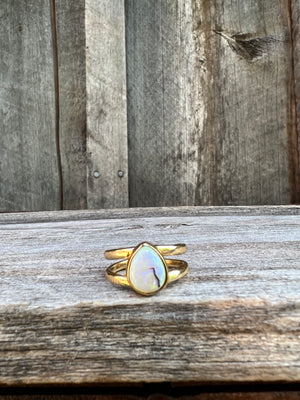 Sterling Opal Double Band Ring in Gold Alchemia #112