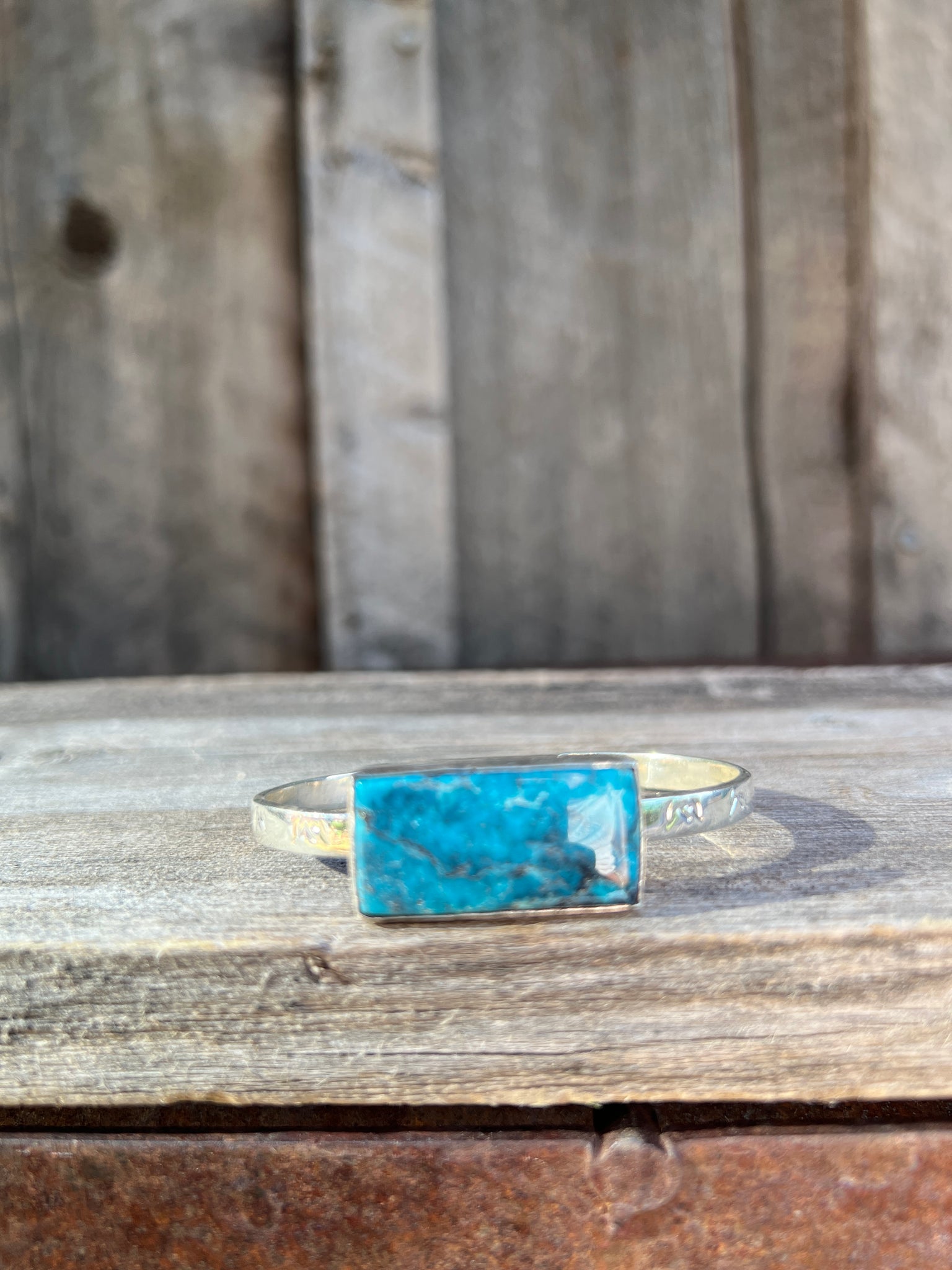 Mountain Turquoise Cuff Bracelet in Sterling Silver #182