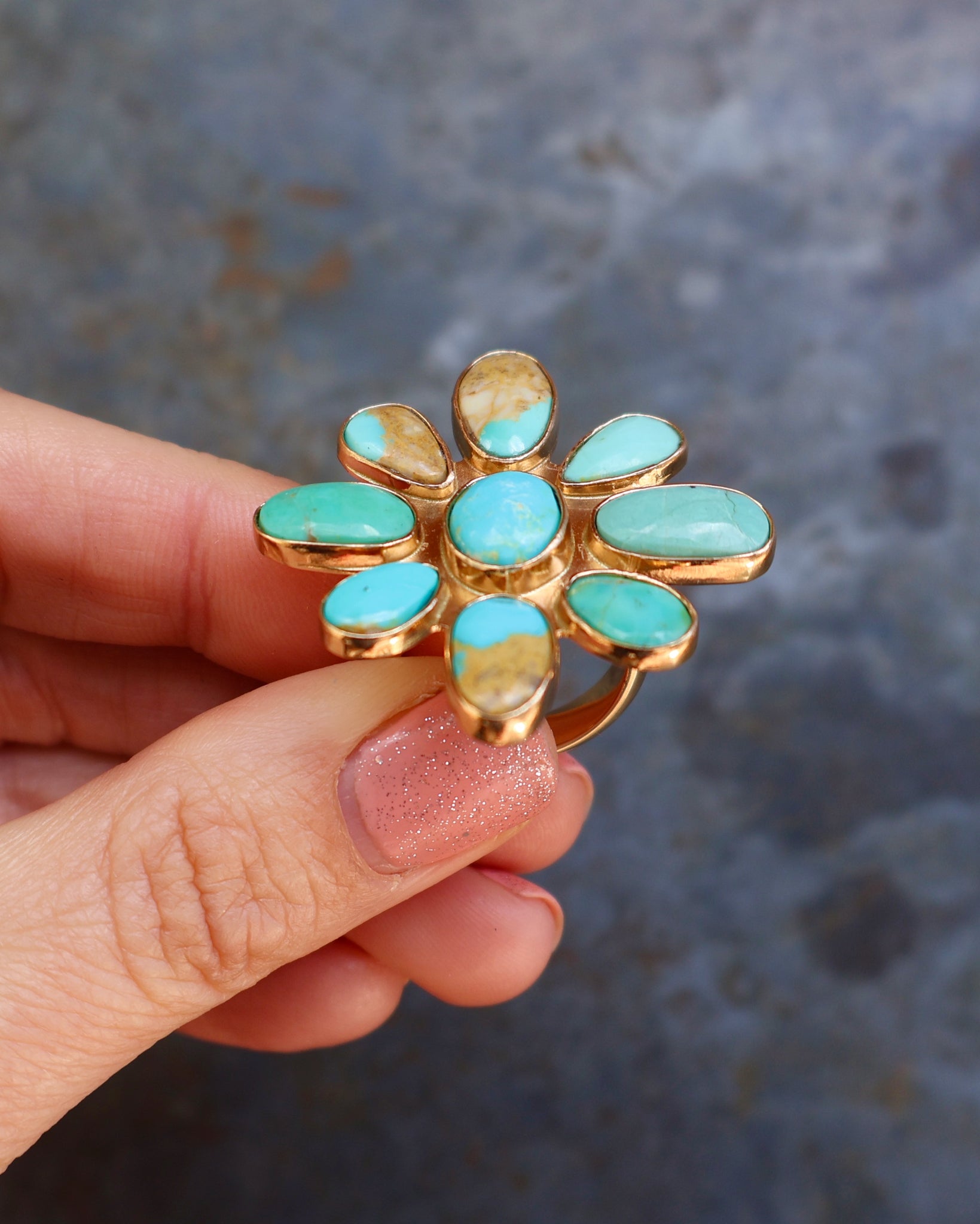 Boheme Flower Ring in Gold Alchemia- Adjustable Size B15