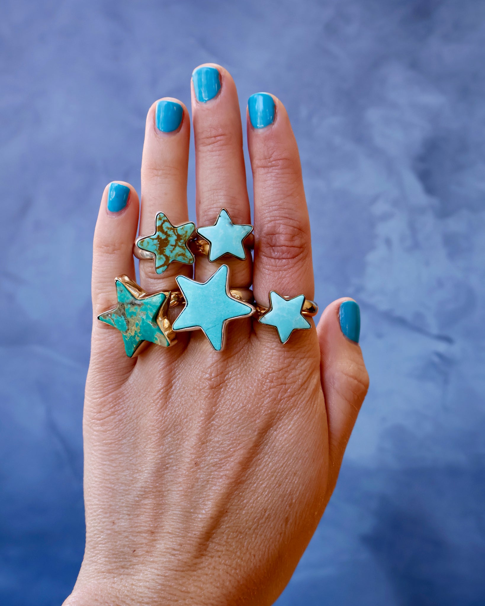 Star Ring in Campitos Turquoise & Gold Alchemia F1