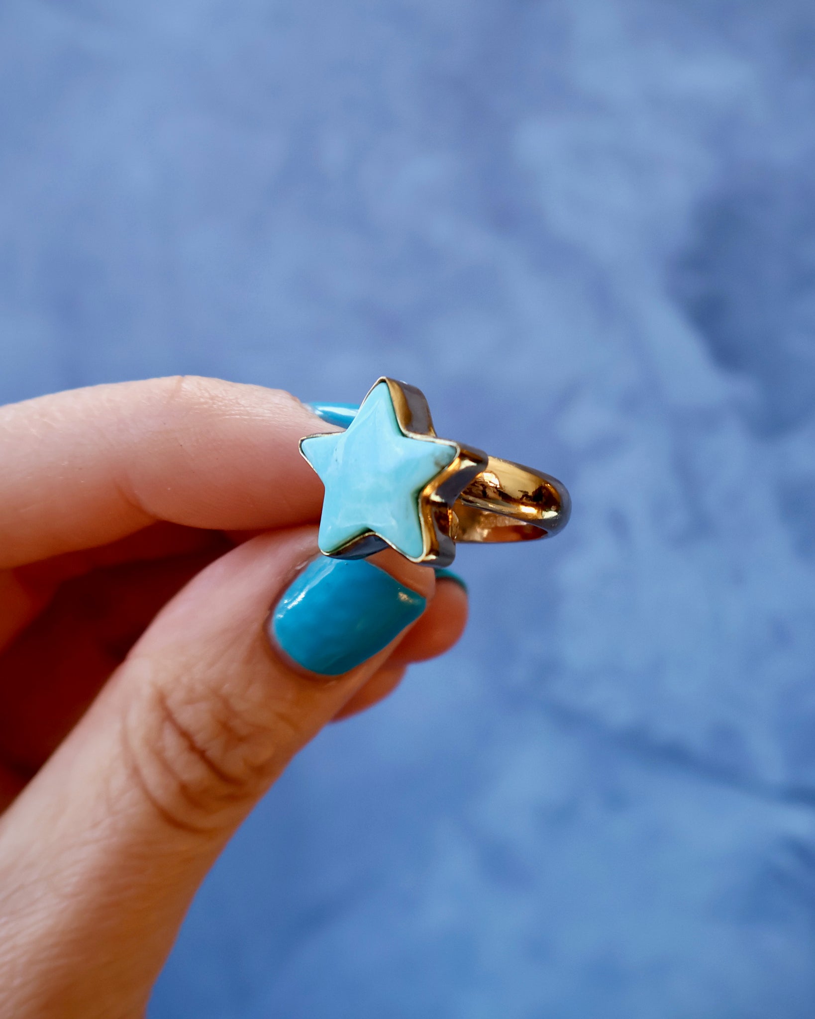 Star Ring in Campitos Turquoise & Gold Alchemia F2