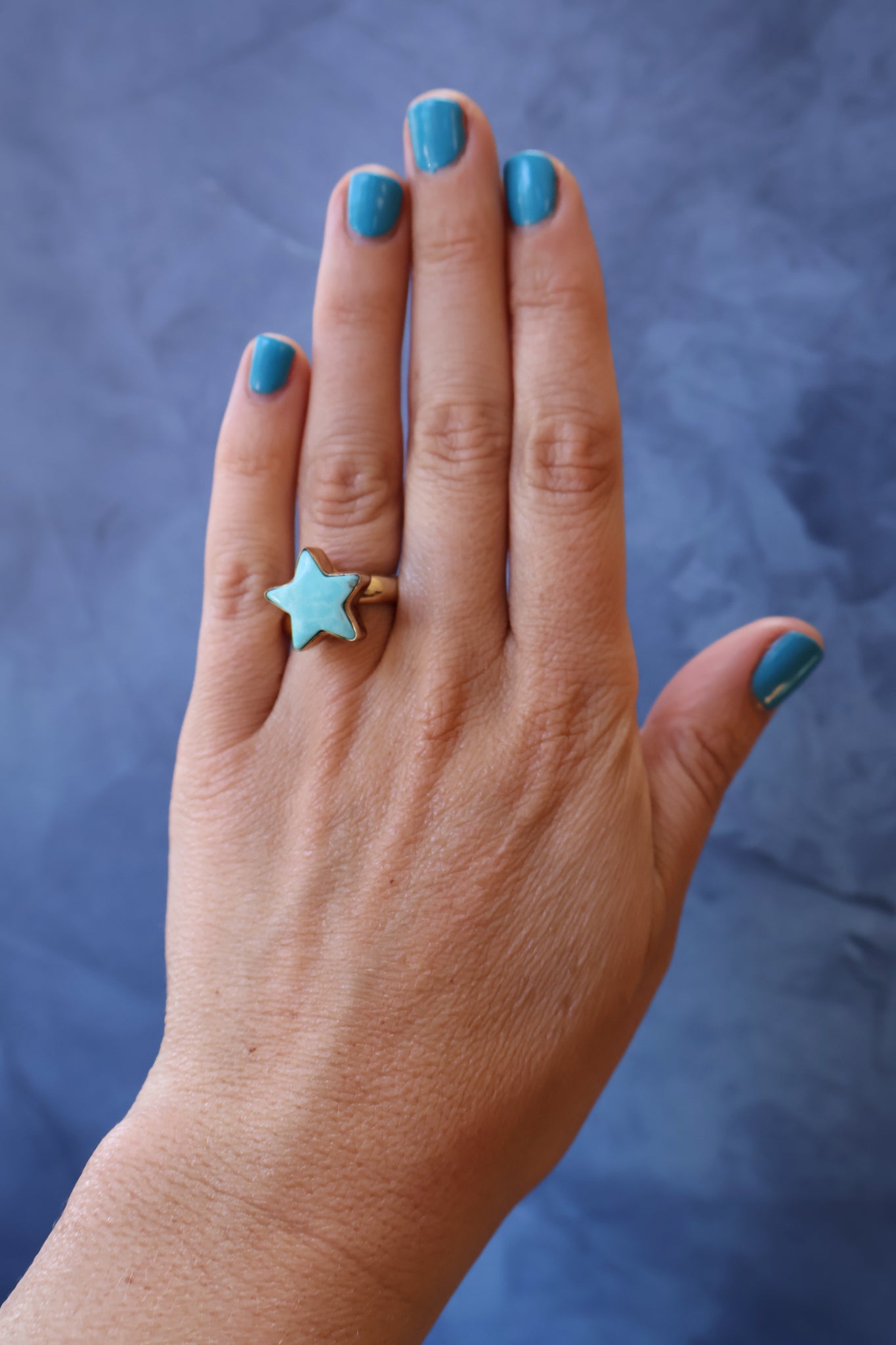 Star Ring in Campitos Turquoise & Gold Alchemia F2