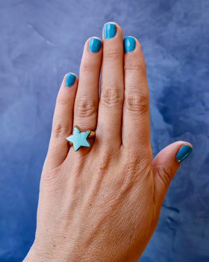 Star Ring in Campitos Turquoise & Gold Alchemia F3