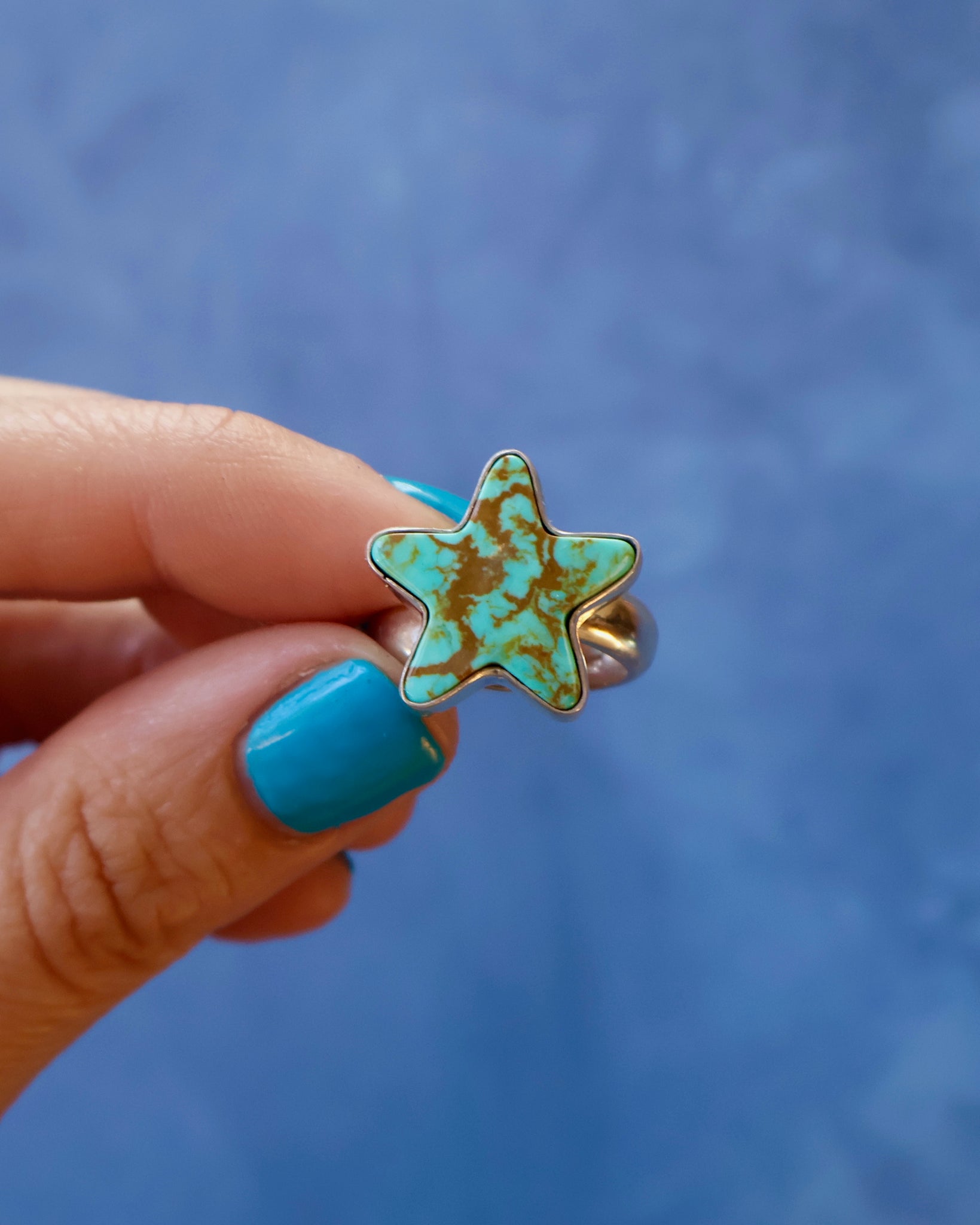 Star Ring in Campitos Turquoise & Sterling Silver F4