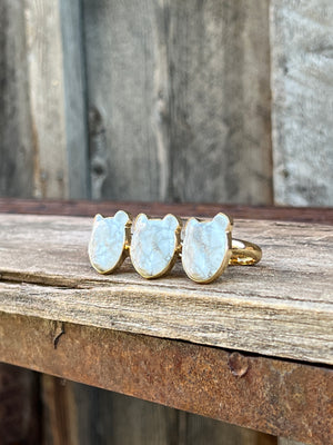 White Bear Ring in Gold Alchemia