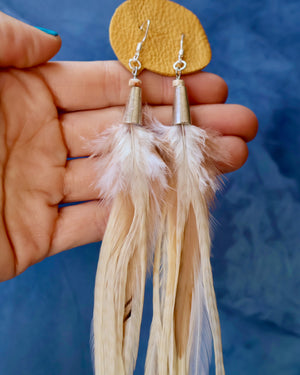 Long White Feather Earrings F38