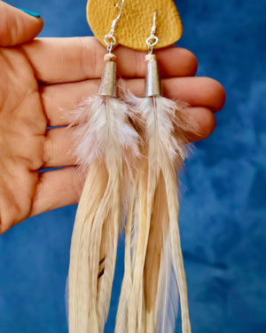 Long White Feather Earrings F38