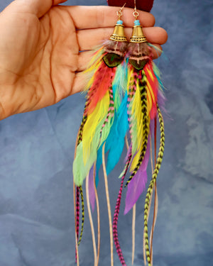 Neon Feather Earrings F42