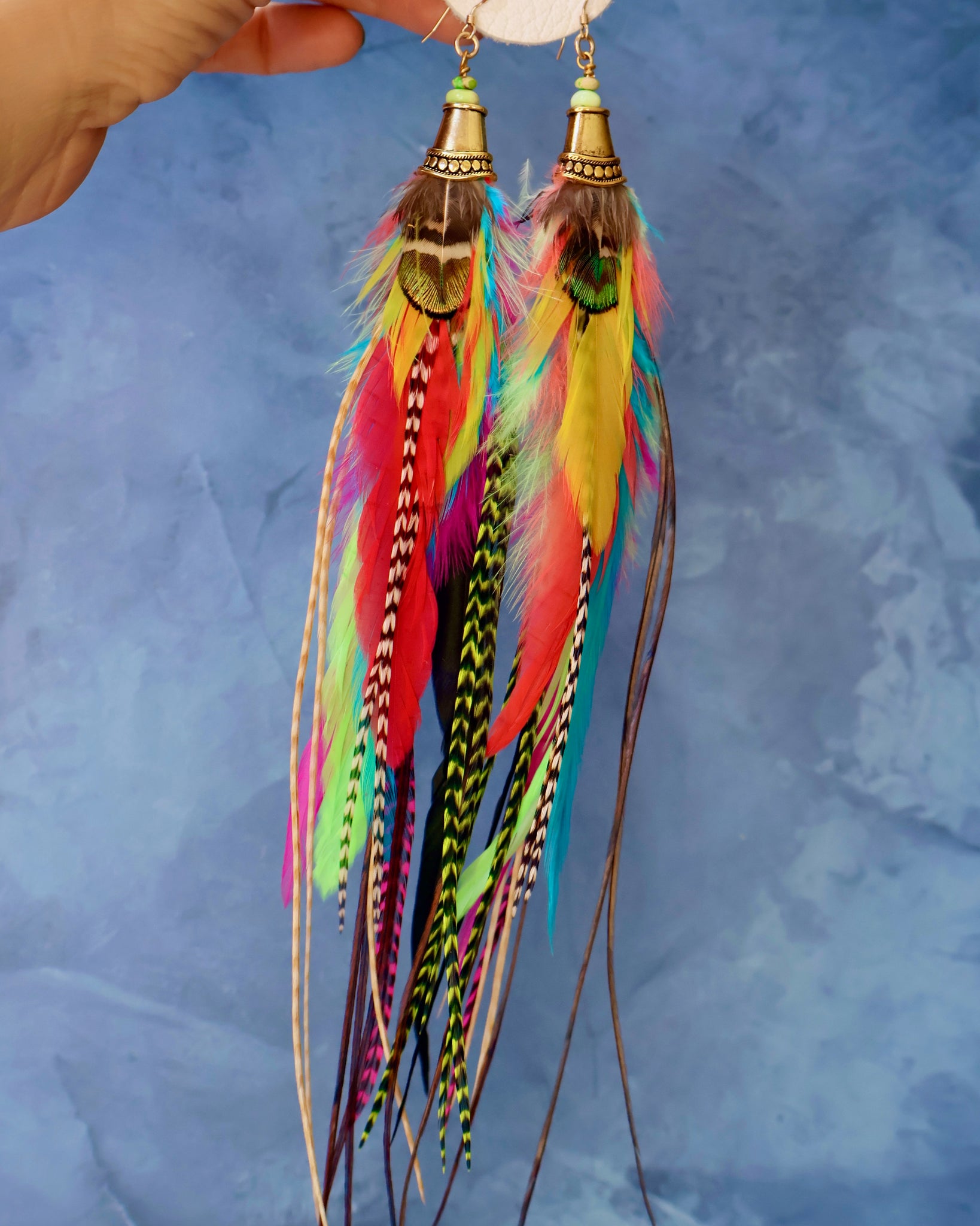 Neon Feather Earrings F42