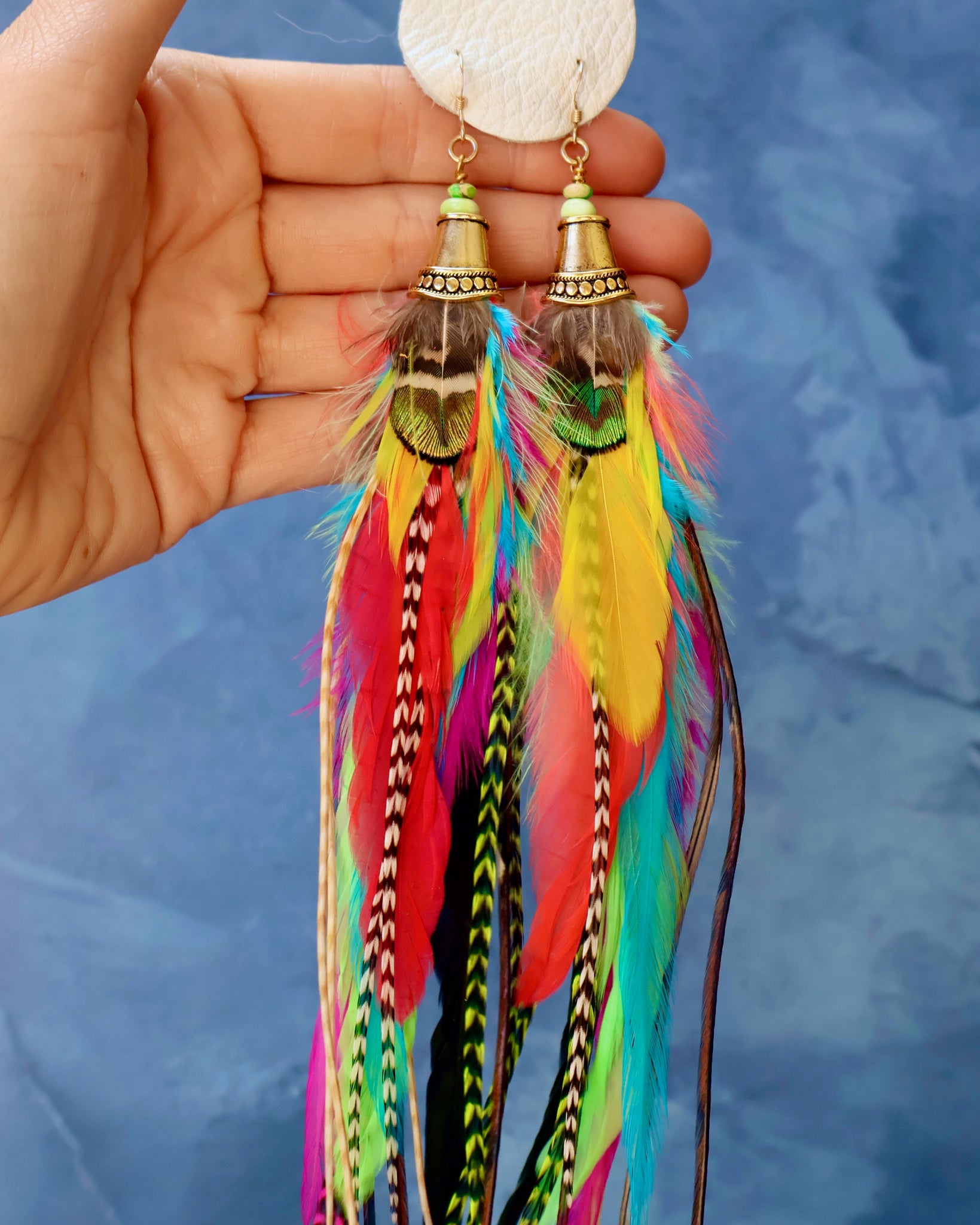 Neon Feather Earrings F42