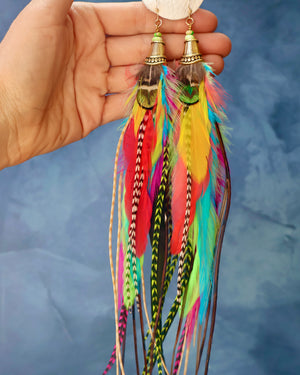 Neon Feather Earrings F42