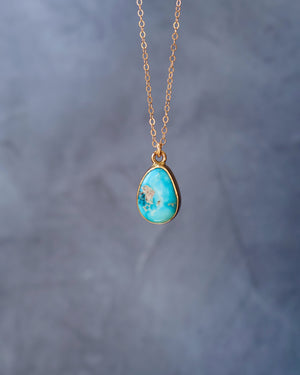 Dainty Turquoise Necklace on Gold Fill Chain F48