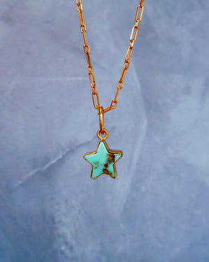 Campitos Turquoise Star on Gold Fill Chain F62