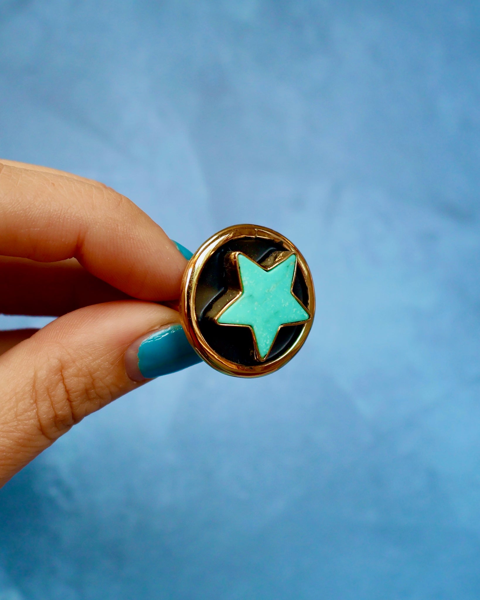 Campitos Turquoise Star Shadowbox Ring in Gold Alchemia F68