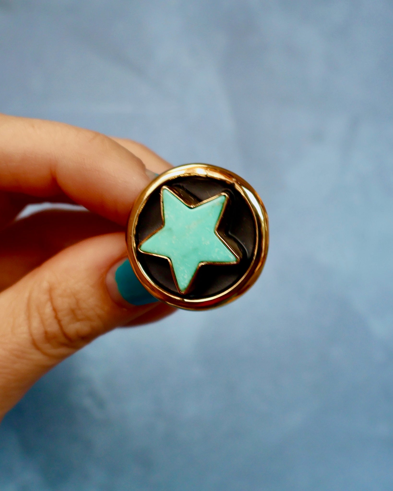 Campitos Turquoise Star Shadowbox Ring in Gold Alchemia F68