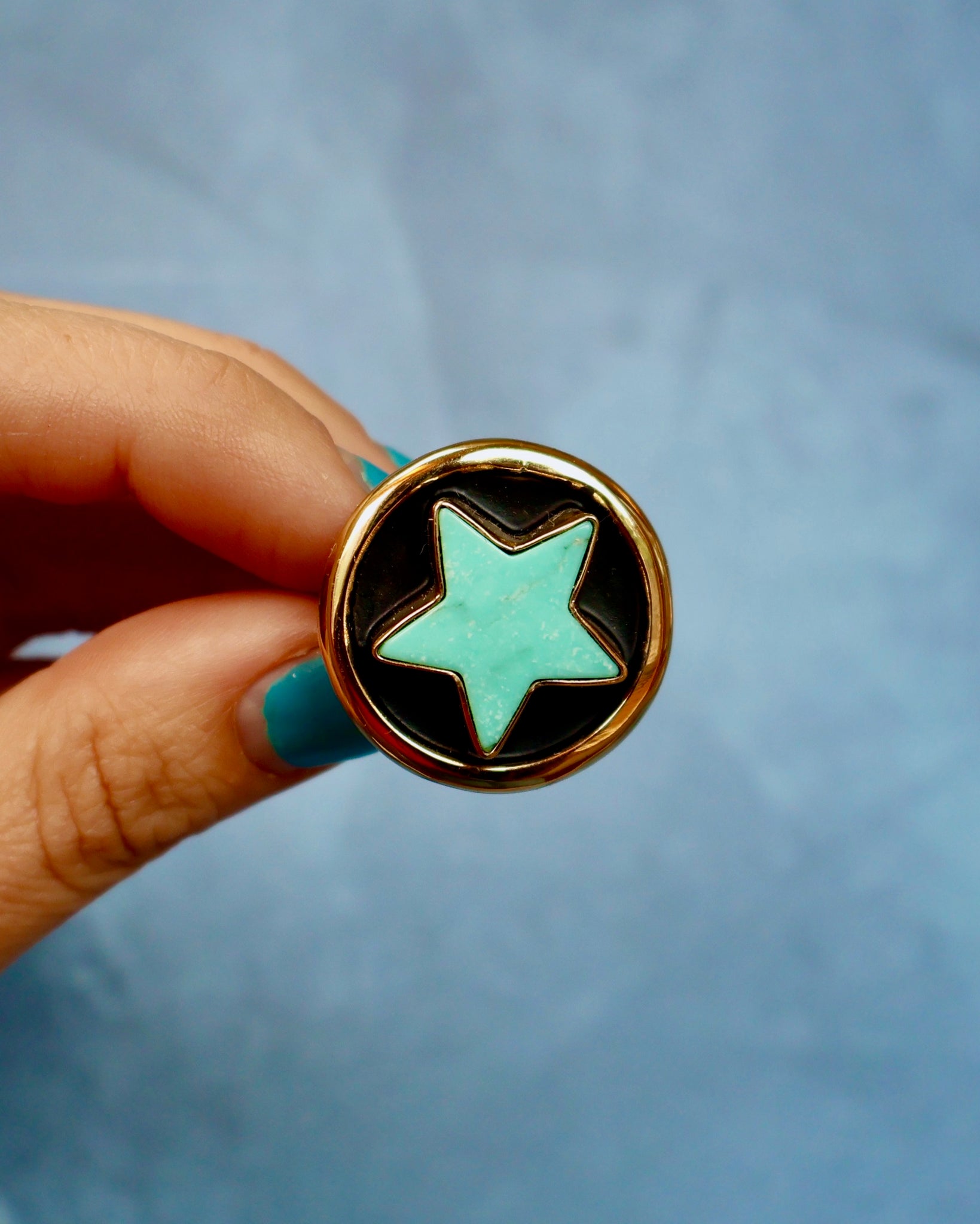 Campitos Turquoise Star Shadowbox Ring in Gold Alchemia F68