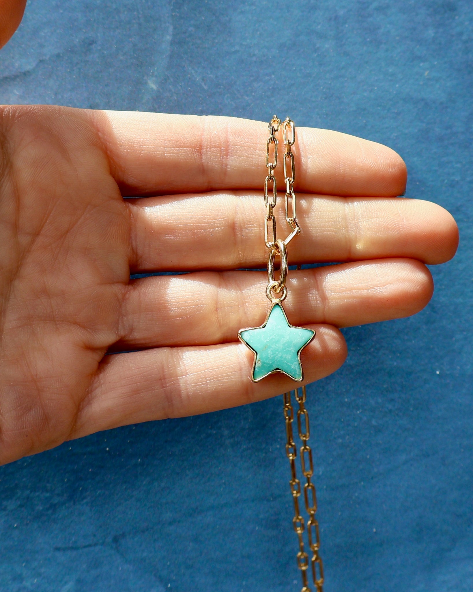 Campitos Turquoise Star on Gold Fill Chain F63