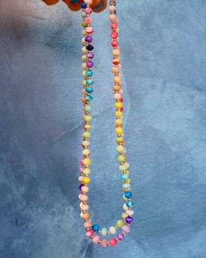 Opal Necklace with Sterling Silver Beads F74