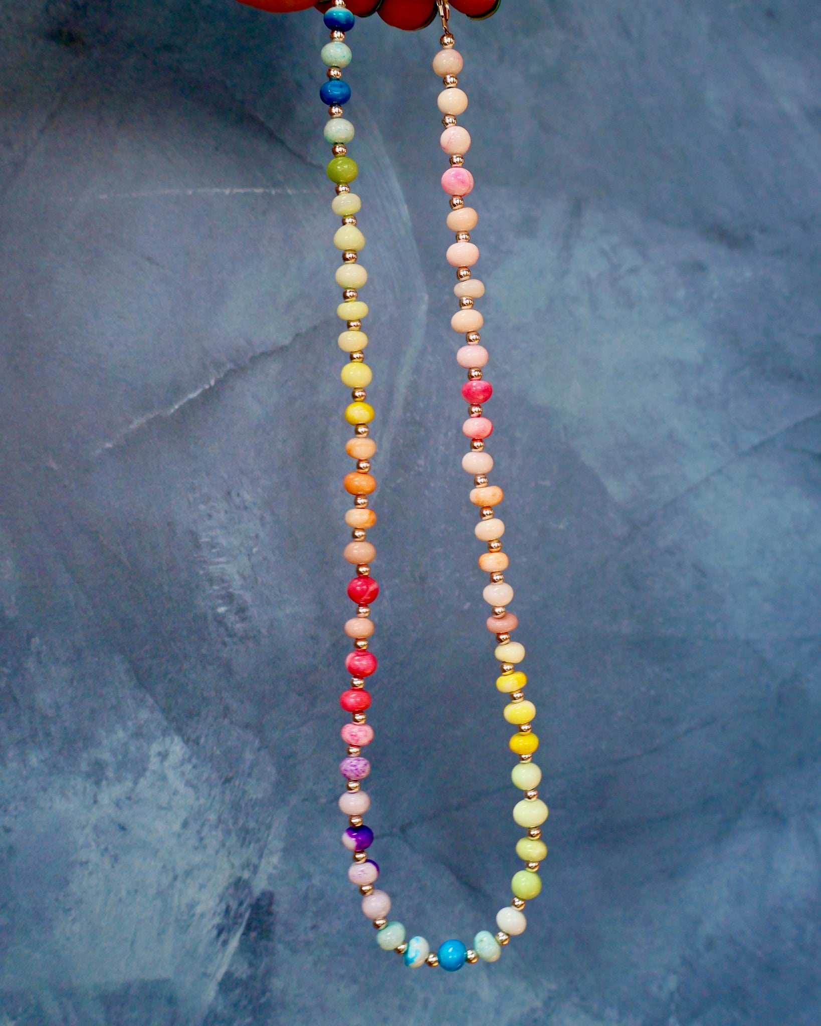 Opal Necklace with Gold Fill Beads F75