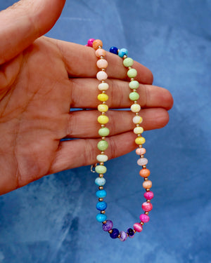 Opal Necklace with Gold Fill Beads F75