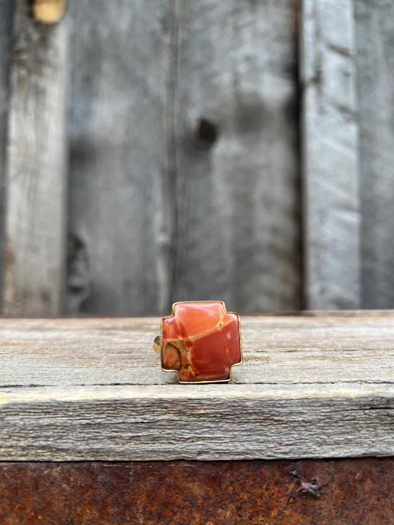 Red Creek Jasper ring in Gold Alchemia D87