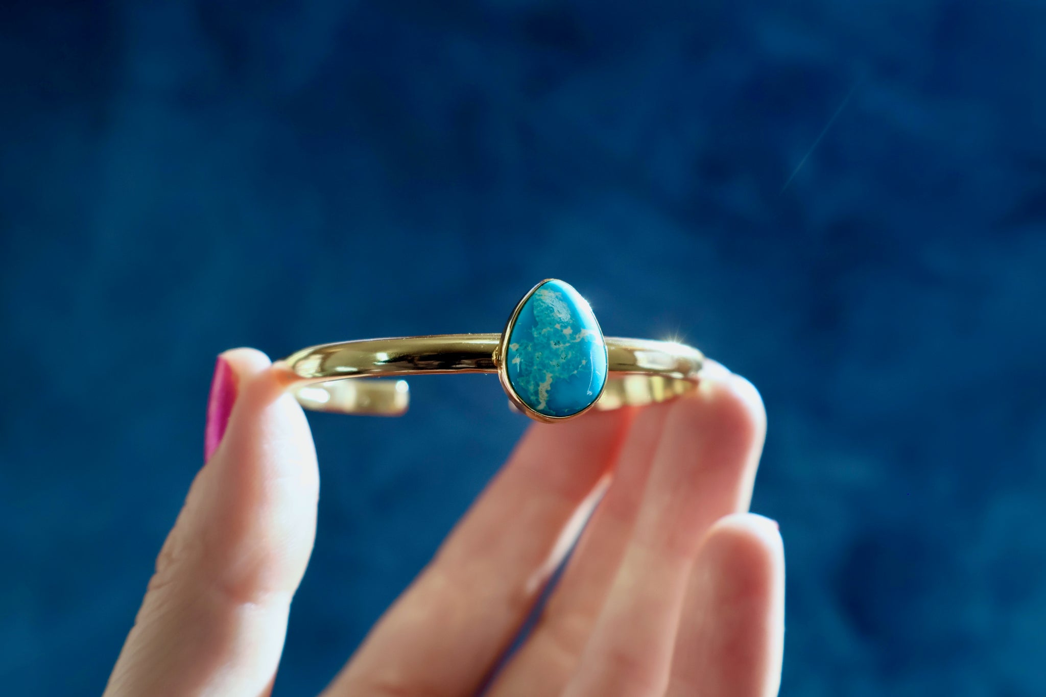 Turquoise & Gold Alchemia Cuff Bracelet  H43