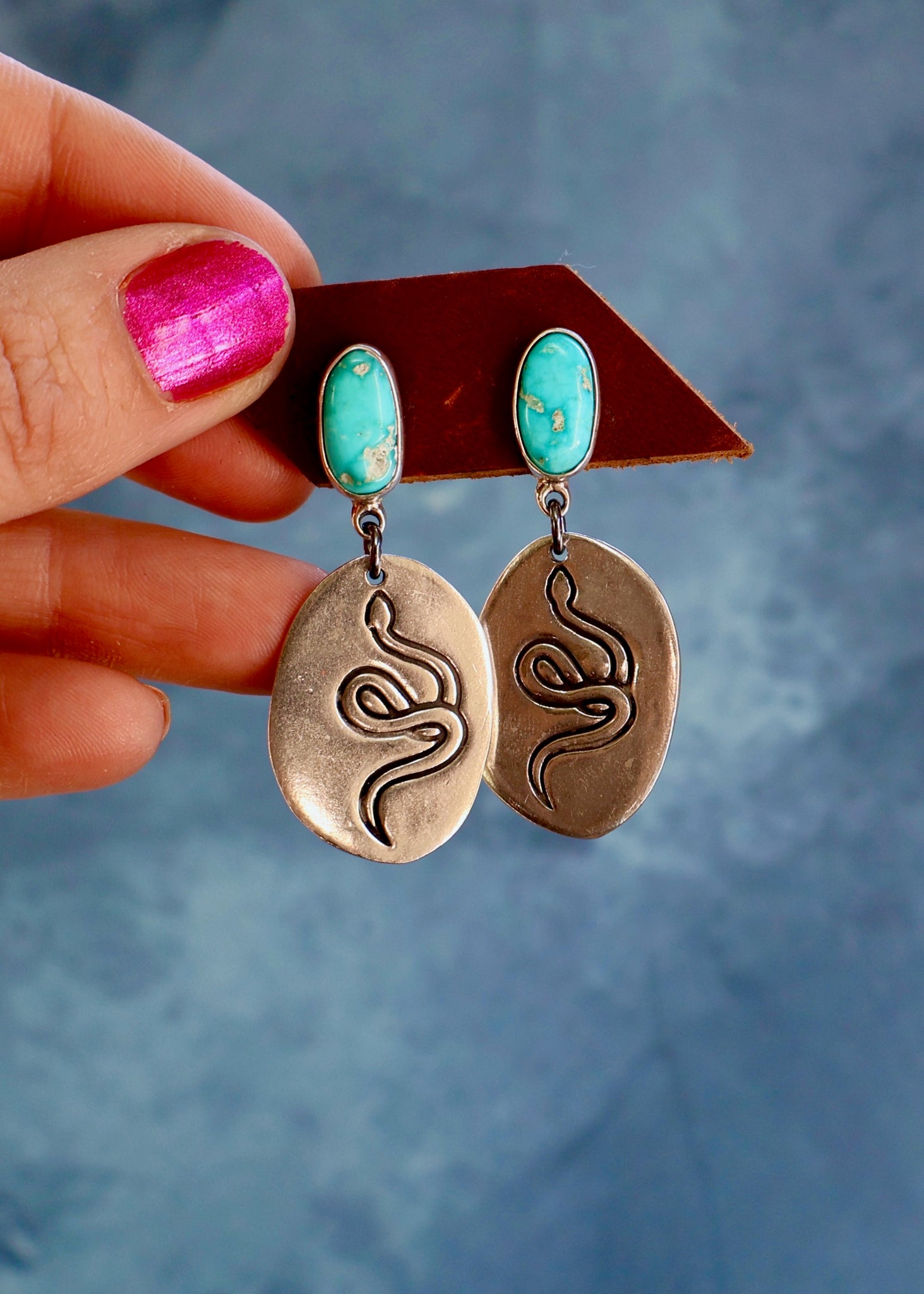 Blue Ridge Turquoise & Sterling Silver Snake Earring