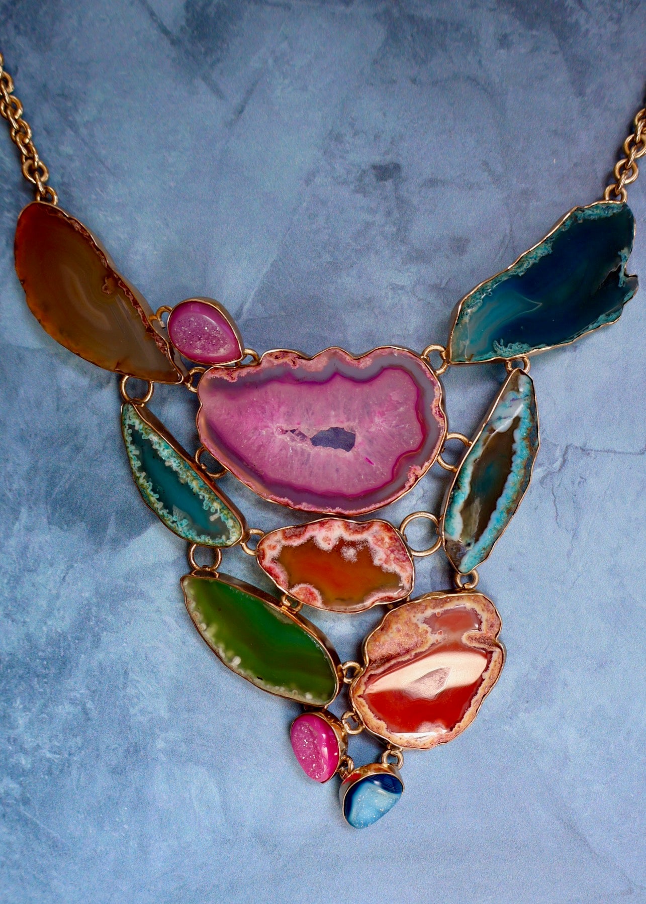 Rainbow Agate Runway Necklace