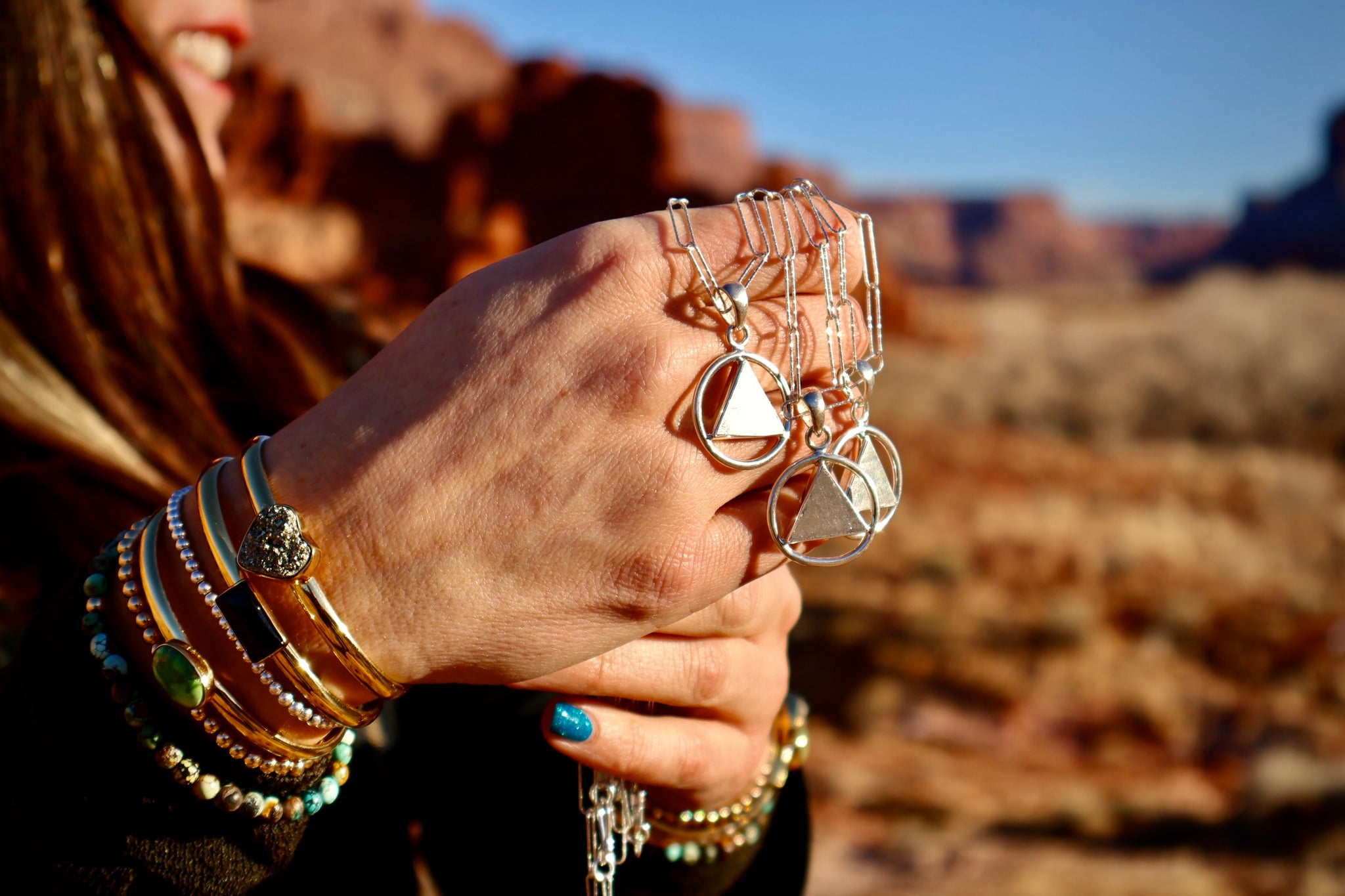 "Alien Language" Cuff Bracelet Black Onyx