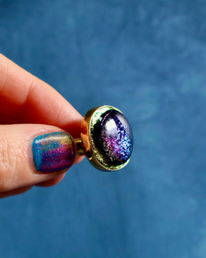 "Galaxy" Ring. Dichroic Glass and Gold Alchemia P2