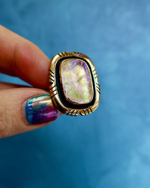 "Nebula" Ring. Dichroic Glass and Gold Alchemia P3