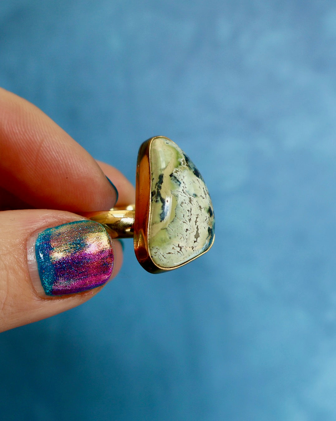 Variscite Ring in Gold Alchemia- Adjustable P10