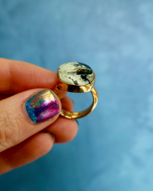 Variscite Ring in Gold Alchemia- Adjustable P11