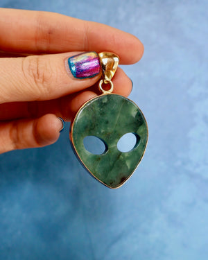 "Space Cowboy" Jade Alien Pendant P36