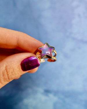 "Stargazer" Ring Aurora Opal & Gold Alchemia. Adjustable