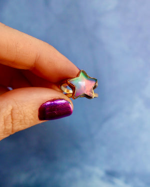 "Stargazer" Ring Aurora Opal & Gold Alchemia. Adjustable