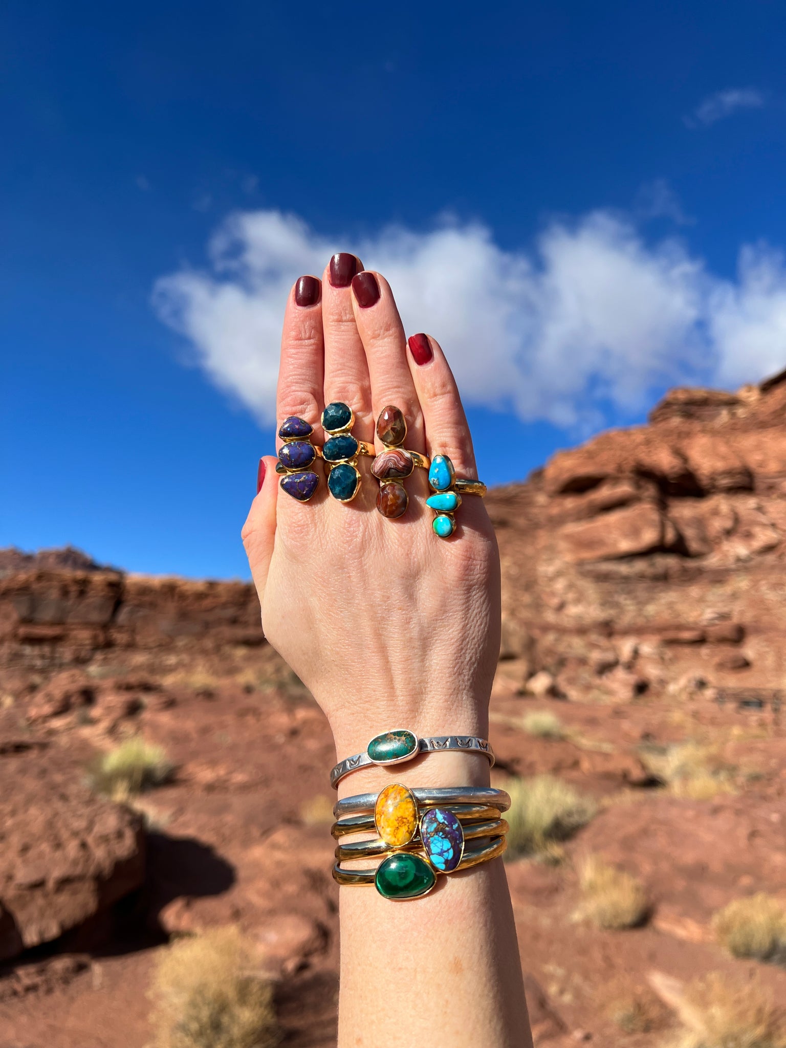 Purple Mojave Turquoise & Gold Alchemia Cuff Bracelet W46