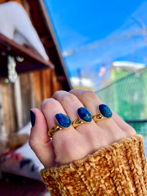 Kyanite & Gold Alchemia Adjustable Ring W14