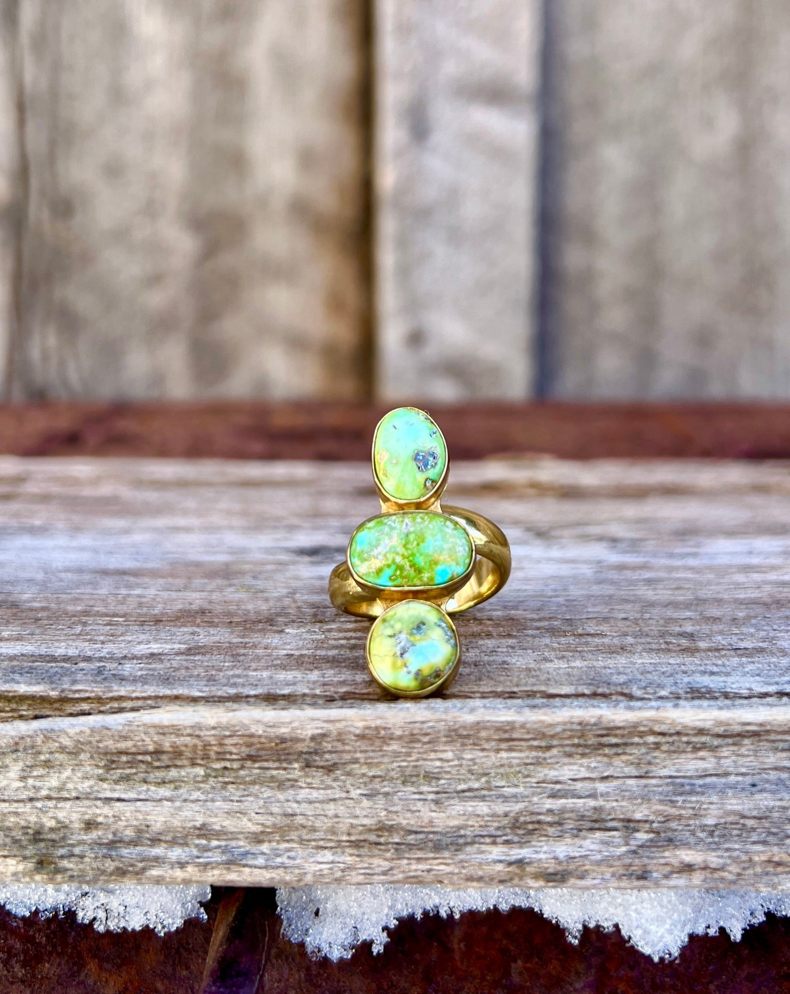 Sonoran Gold Turquoise & Gold Alchemia Adjustable Ring W24